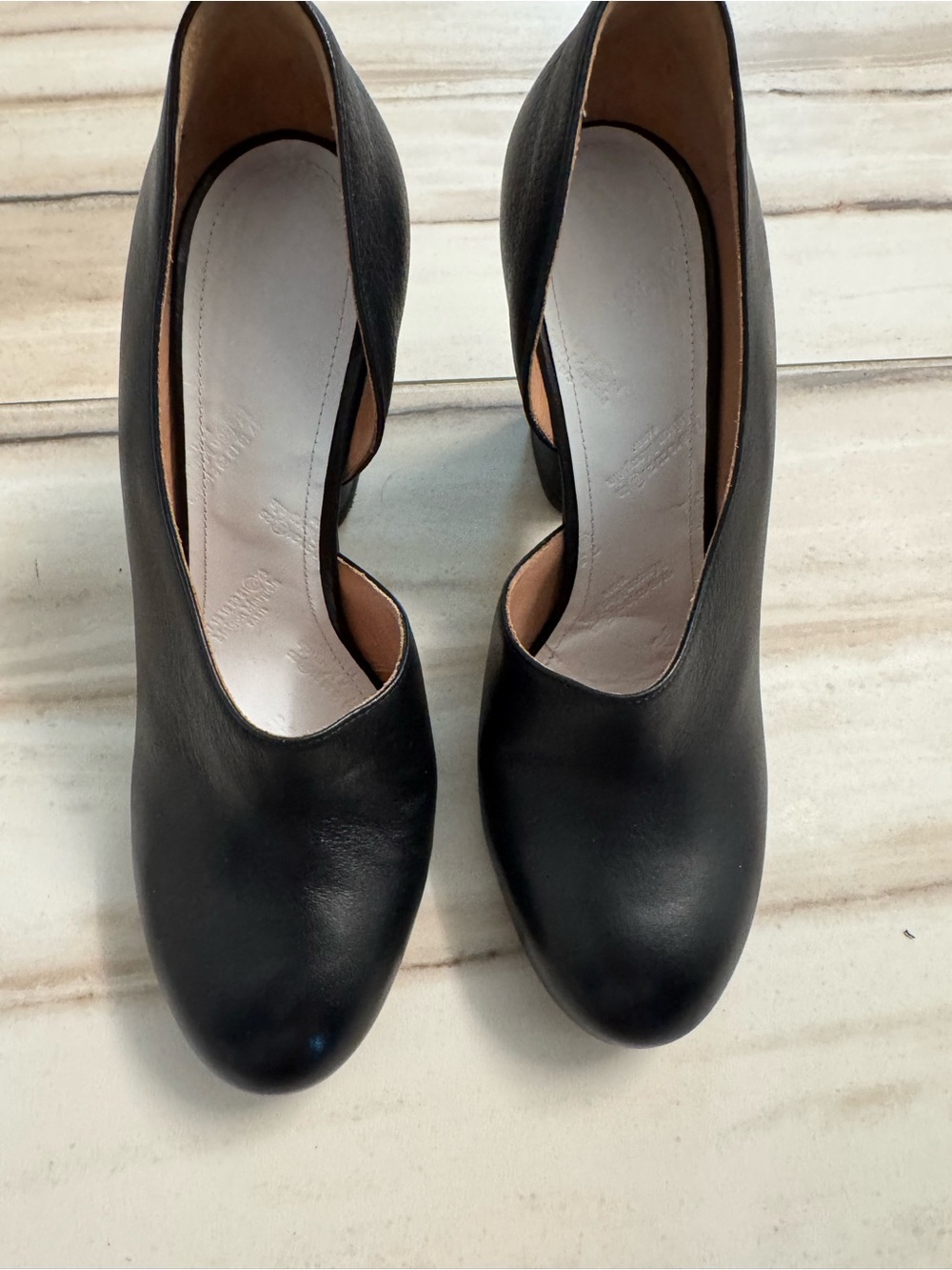EUC MAISON MARGIELLA WOMENS BLACK HIGH HEEL LEATHER SHOE SZ 10